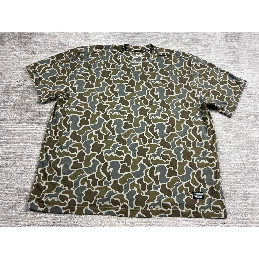 Field & Stream T-Shirt Mens 3XL Green Duck Camo Short Sleeve Crew Neck Outdoor